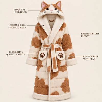 CatRobe in Orange and White with feature callouts