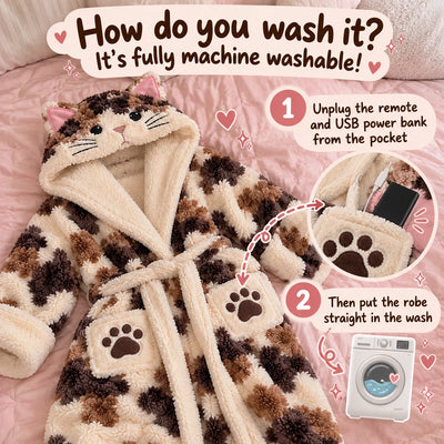 CatRobe is machine washable: unplug the controller and power bank first